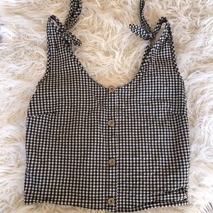 Checkered crop top, tie straps